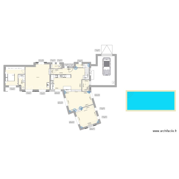 BANDOL RDC Final. Plan de 6 pièces et 130 m2