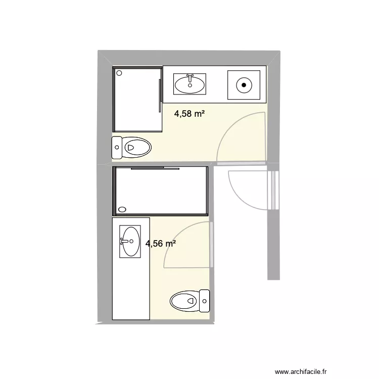 Lakanal. Plan de 2  et 9 m²