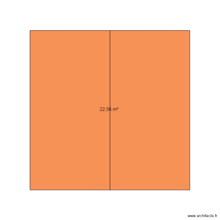 tesss. Plan de 1 pièce et 23 m2