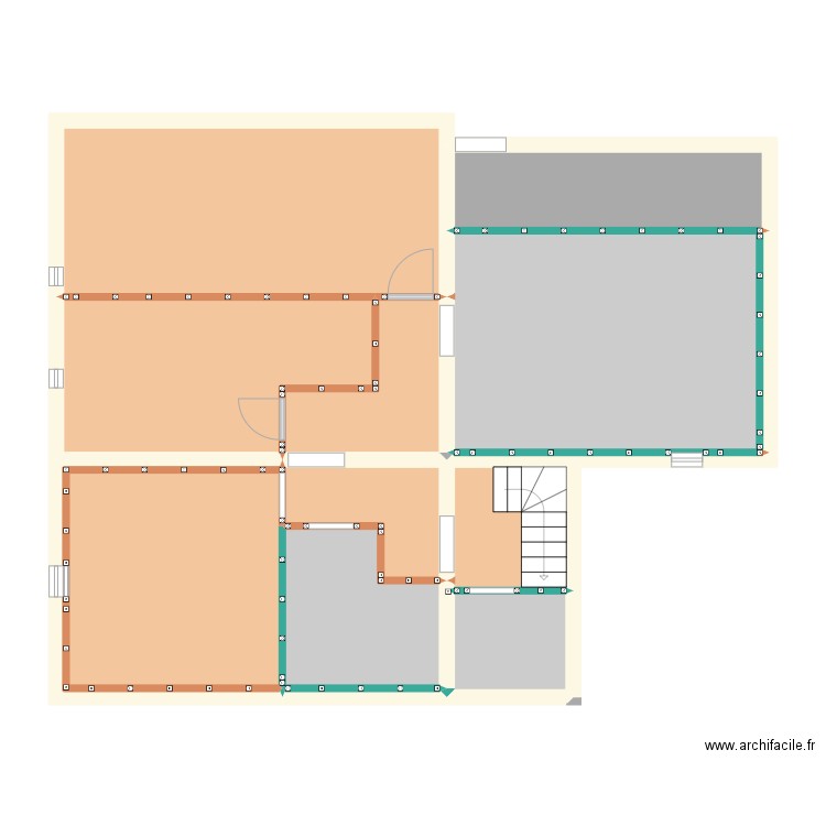 étage sonnac placo. Plan de 14 pièces et 98 m2