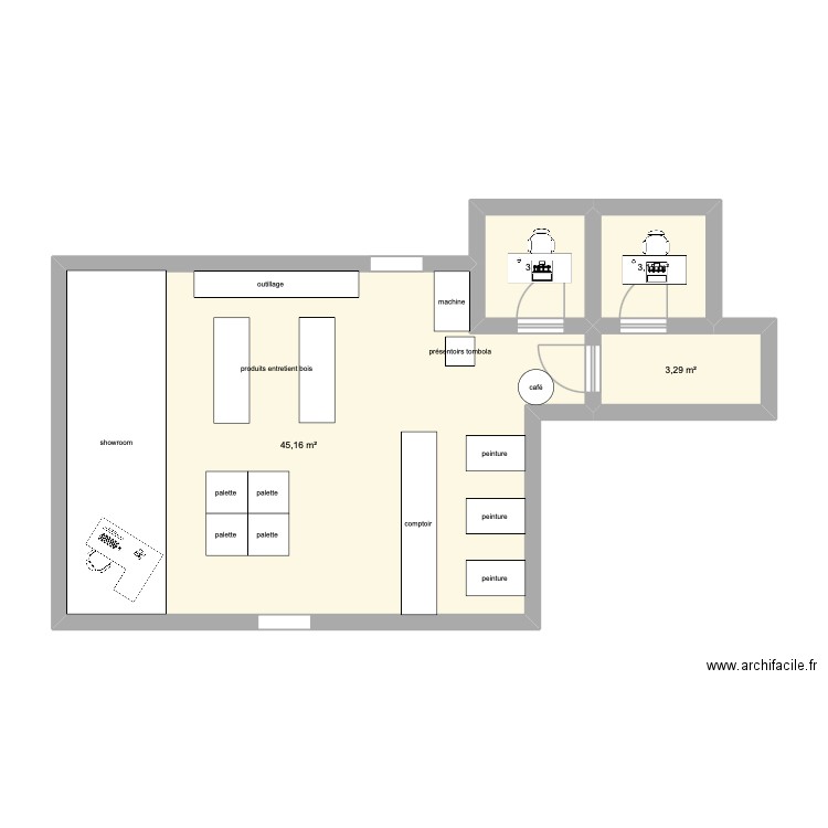 mag. Plan de 4 pièces et 55 m2