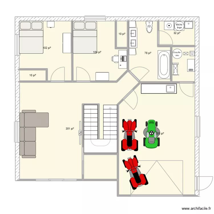 Plan maison 3 sous-sol. Plan de 8 et 95 m² Plan maison 3 sous-sol. Plan de 8 et 95 m²