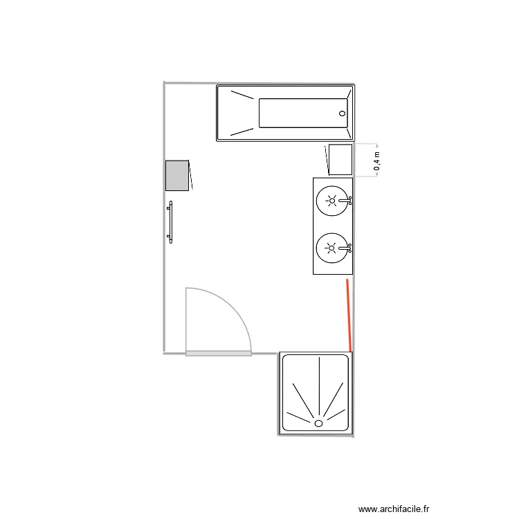 SALLE DE BAIN. Plan de 