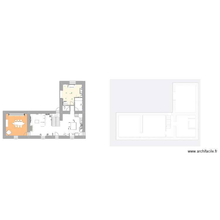 Plan aménagement. Plan de 2 pièces et 41 m2