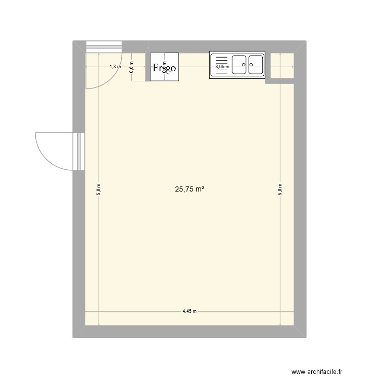 BETTON. Plan de 1 pièce et 26 m2