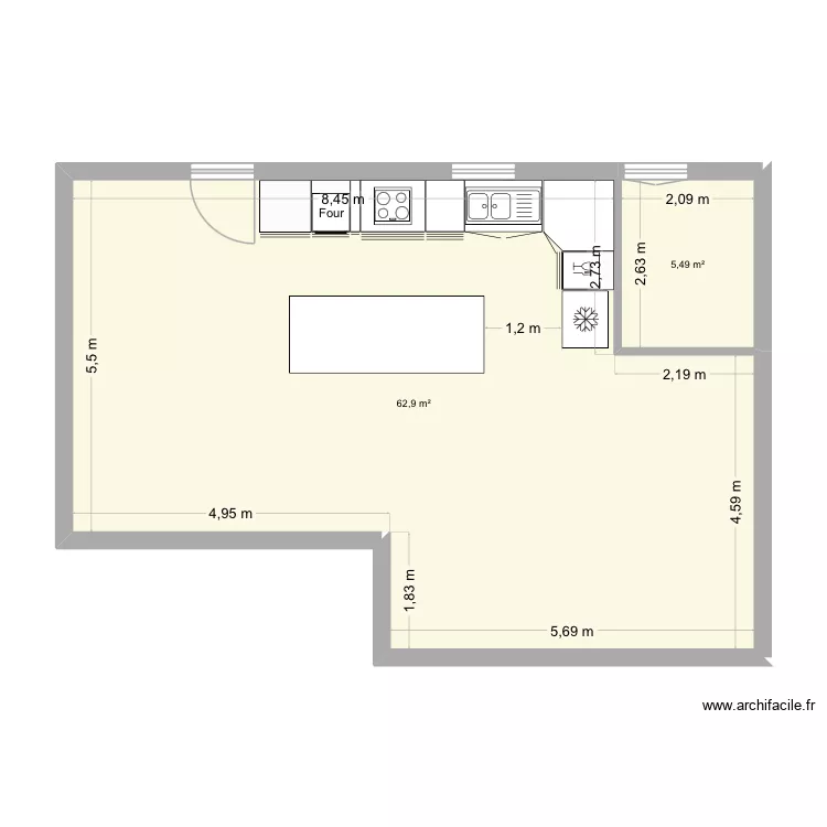 Plan 3. Plan de 2 Pièces et 68 m²