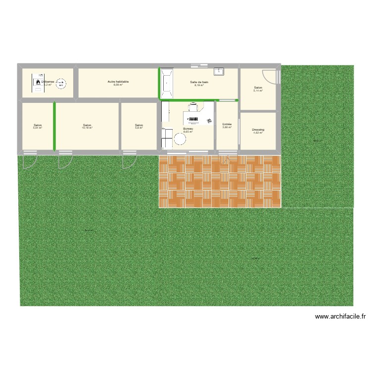 pension. Plan de 0 pièce et 0 m2