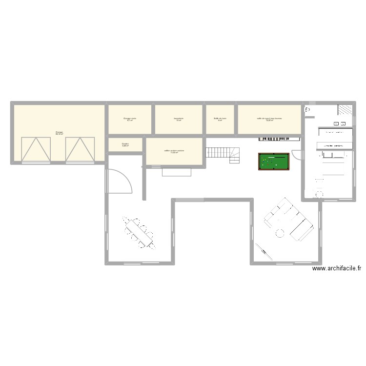 ferme. Plan de 7 pièces et 89 m2
