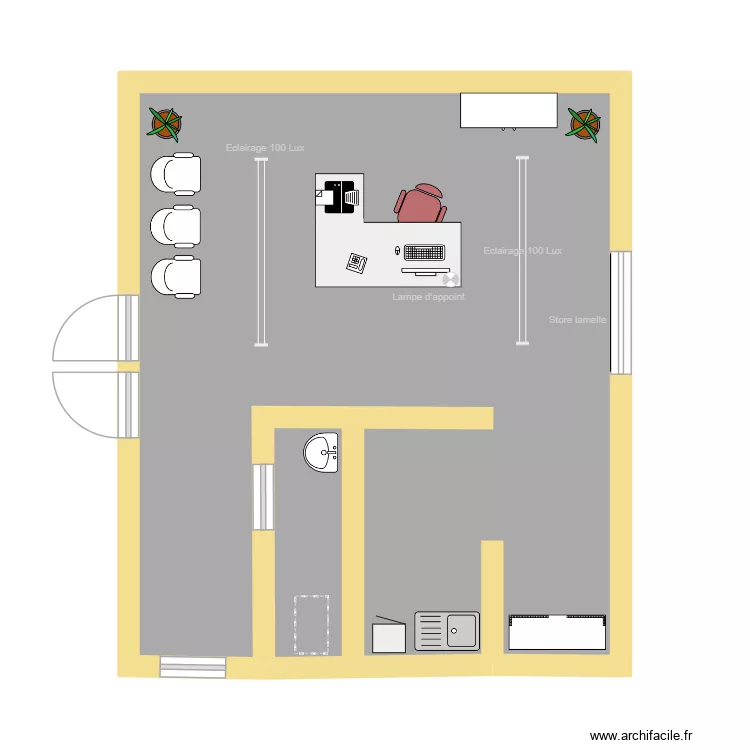 Ergonomie. Plan de 1  et 37 m²