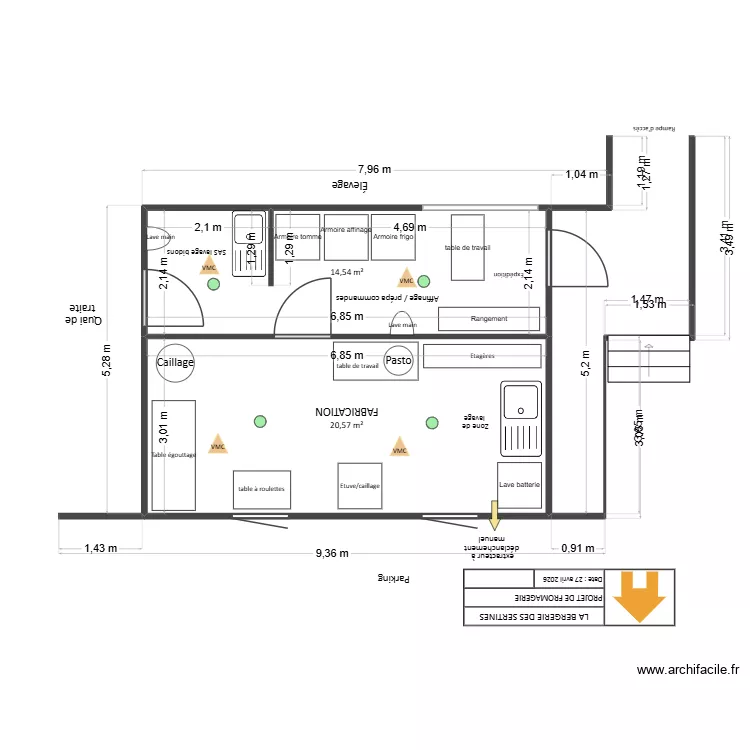 La Bergerie des Sertines V4. Plan de 2  et 35 m²