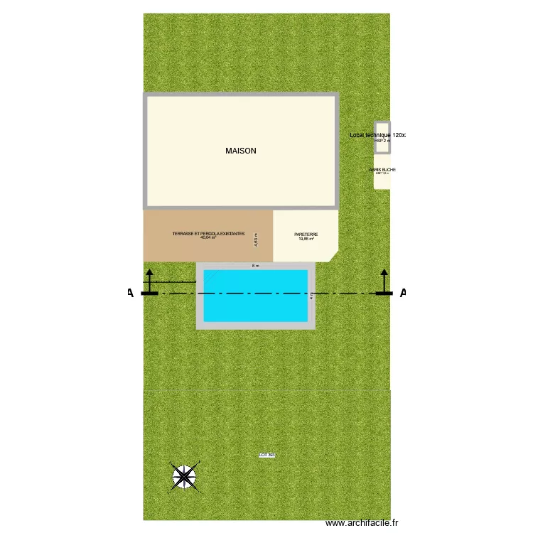 PISCINE JIHAIF. Plan de 3 Pièces et 129 m² PISCINE JIHAIF. Plan de 3 Pièces et 129 m²