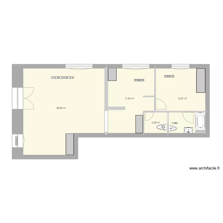 Appartement Man. Plan de 9  et 106 m²