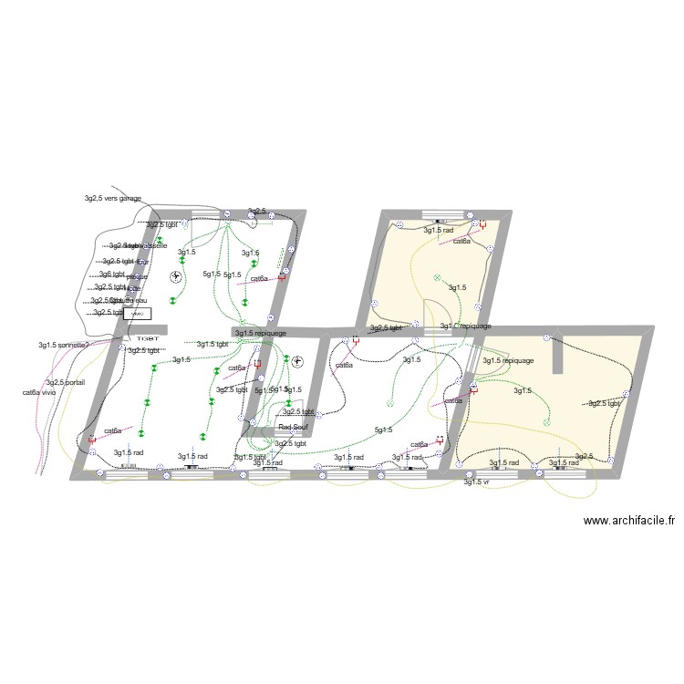 Caudebec Galilée RdC. Plan de 2 pièces et 27 m2