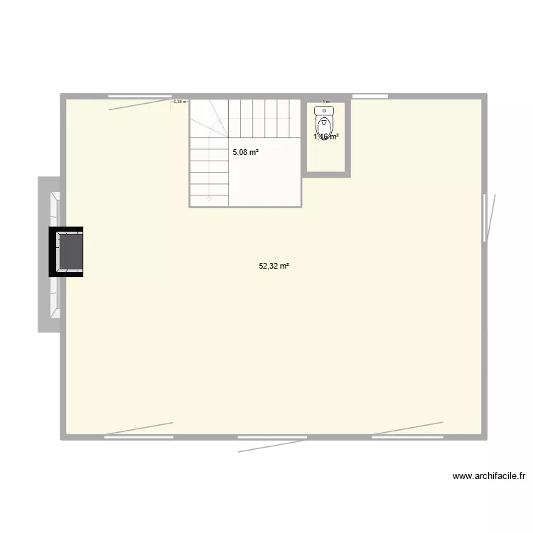 Isergues RDC. Plan de 5 pièces et 124 m²