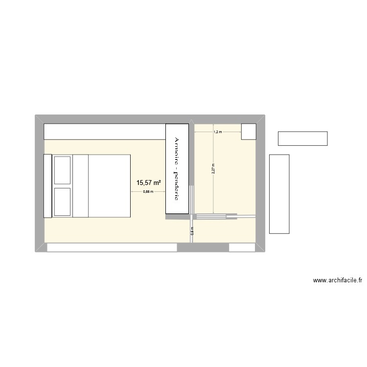 mezza 2025 E. Plan de 1 pièce et 16 m2