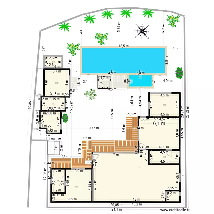 Villa 1 - Kedungu. Plan de 10  et 208 m²