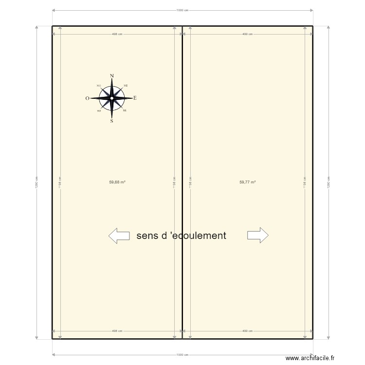 plan toitures. Plan de 2 pièces et 119 m2