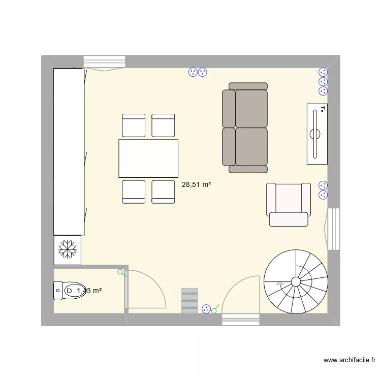projet. Plan de 2 Pièces et 30 m² projet. Plan de 2 Pièces et 30 m²