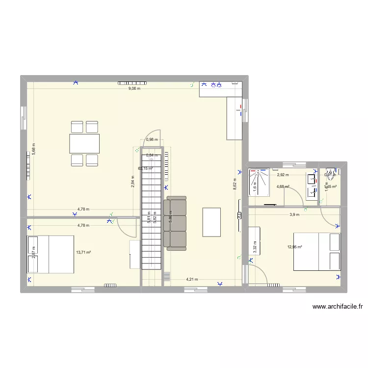 APT 2 1ER ETAGE. Plan de 5 et 96 m² APT 2 1ER ETAGE. Plan de 5 et 96 m²