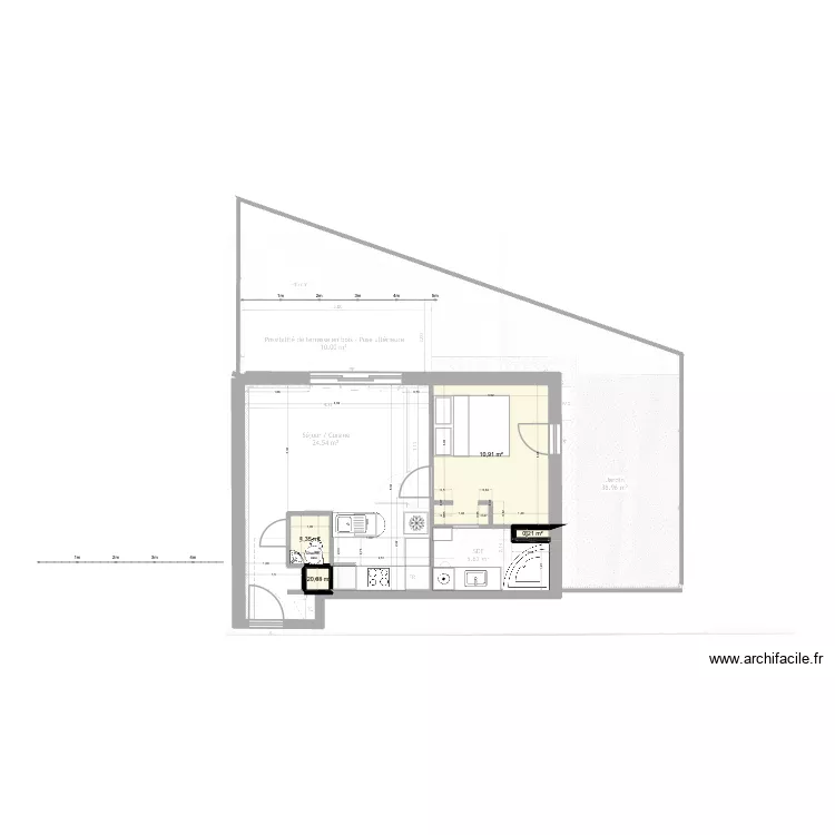 Tellinnes 3. Plan de 4  et 13 m²