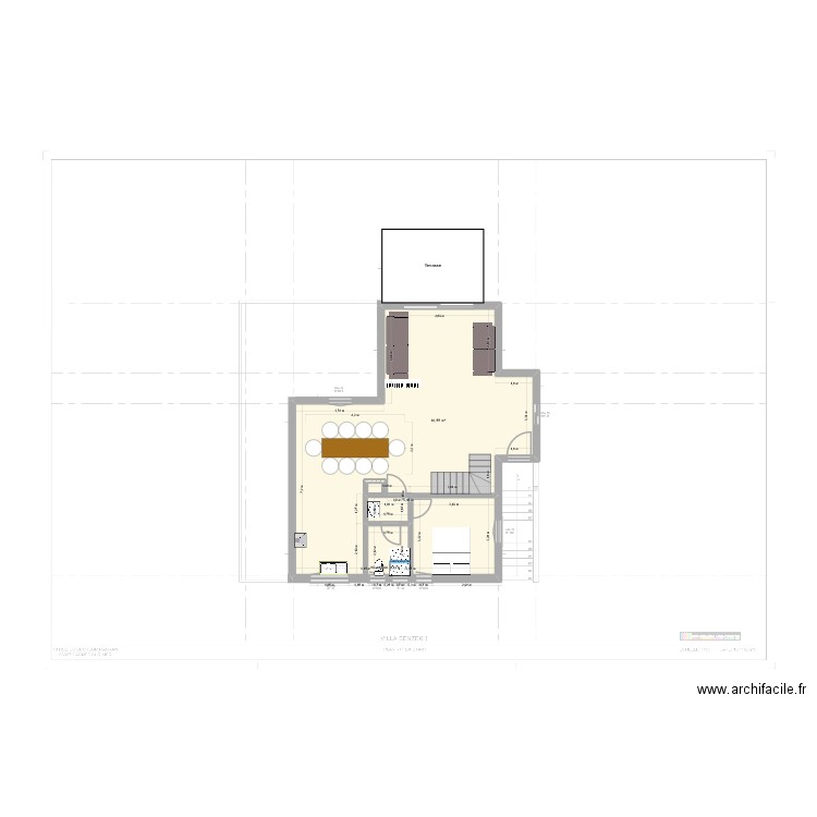 transfo1 etage. Plan de 1 pièce et 83 m2