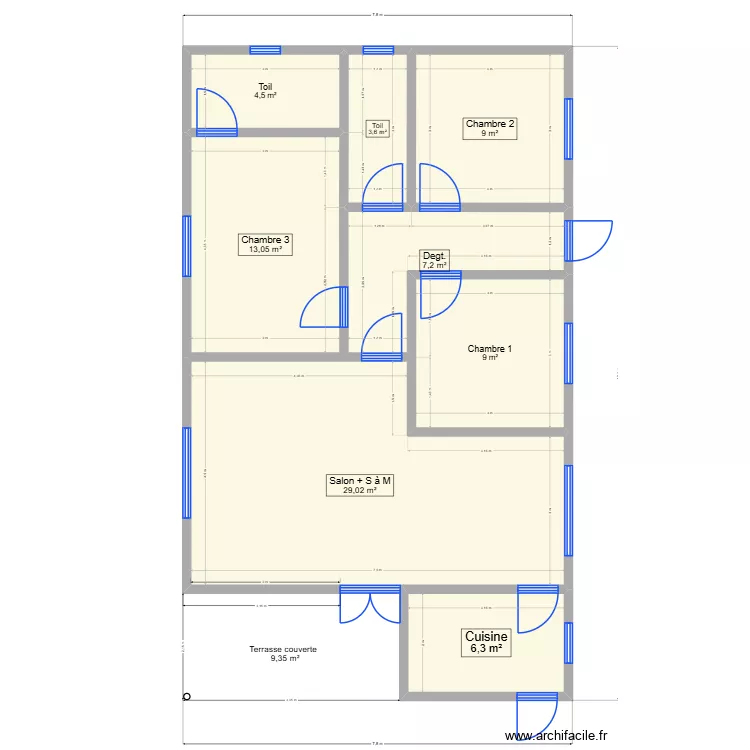 Libellule MV6 - Plan B4 sans meubles. Plan de 8 et 82 m² Libellule MV6 - Plan B4 sans meubles. Plan de 8 et 82 m²