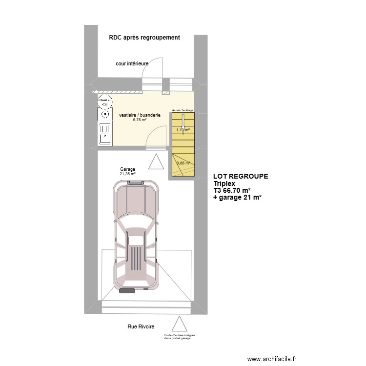 CHAUVE. Plan de 33 pièces et 195 m2