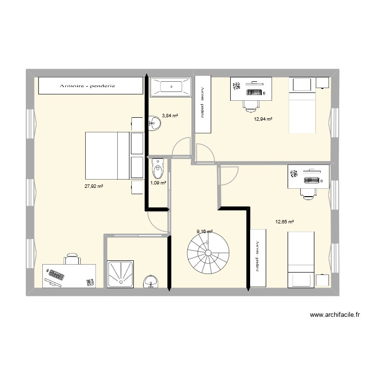 Florence 1 3 ch. Plan de 0 pièce et 0 m2