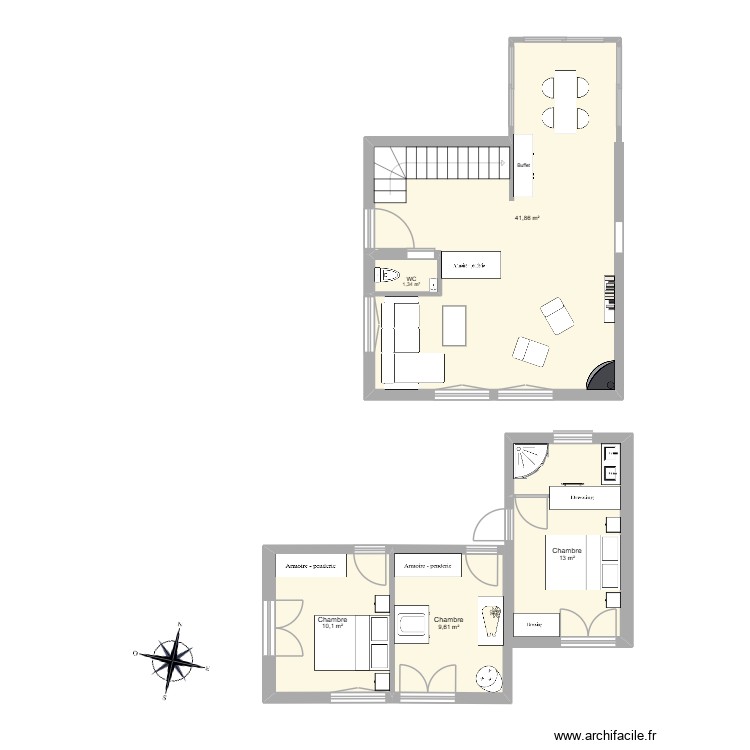 Maison. Plan de 0 pièce et 0 m2
