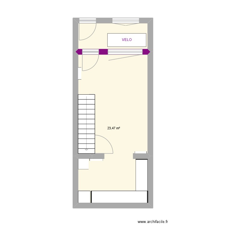 vzezfz. Plan de 2 pièces et 28 m2