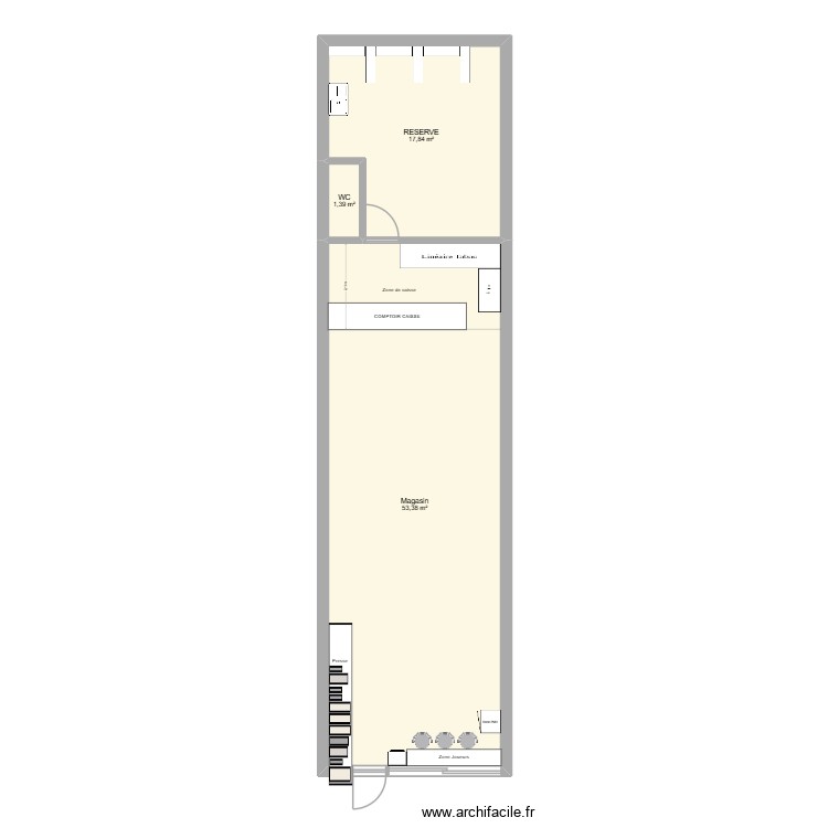 magasin. Plan de 0 pièce et 0 m2 magasin. Plan de 0 pièce et 0 m2