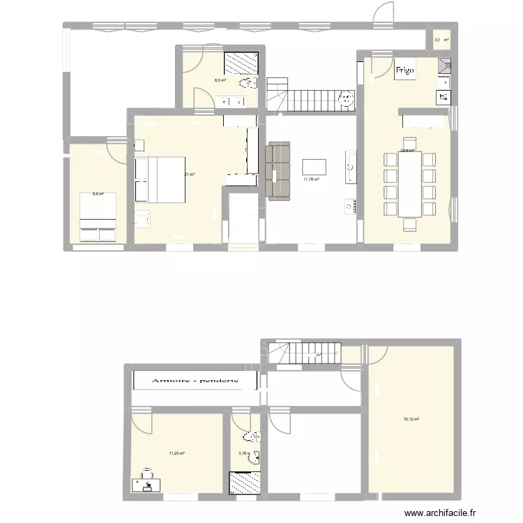 MAISON1. Plan de 10 et 116 m² MAISON1. Plan de 10 et 116 m²