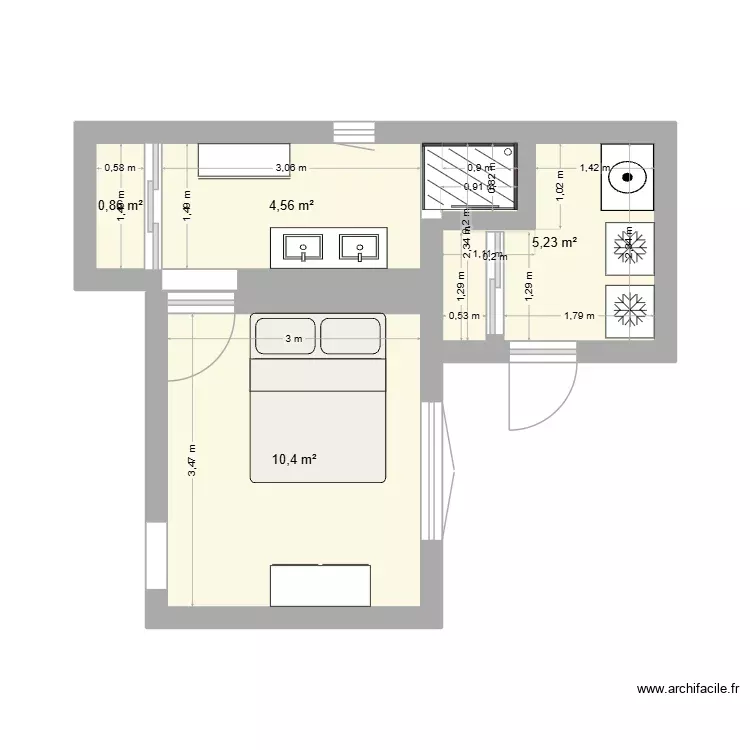 test CHEUX. Plan de 4 Pièces et 21 m² test CHEUX. Plan de 4 Pièces et 21 m²
