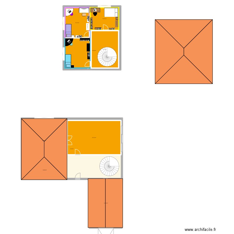 Moitie de maison. Plan de 9 pièces et 374 m2