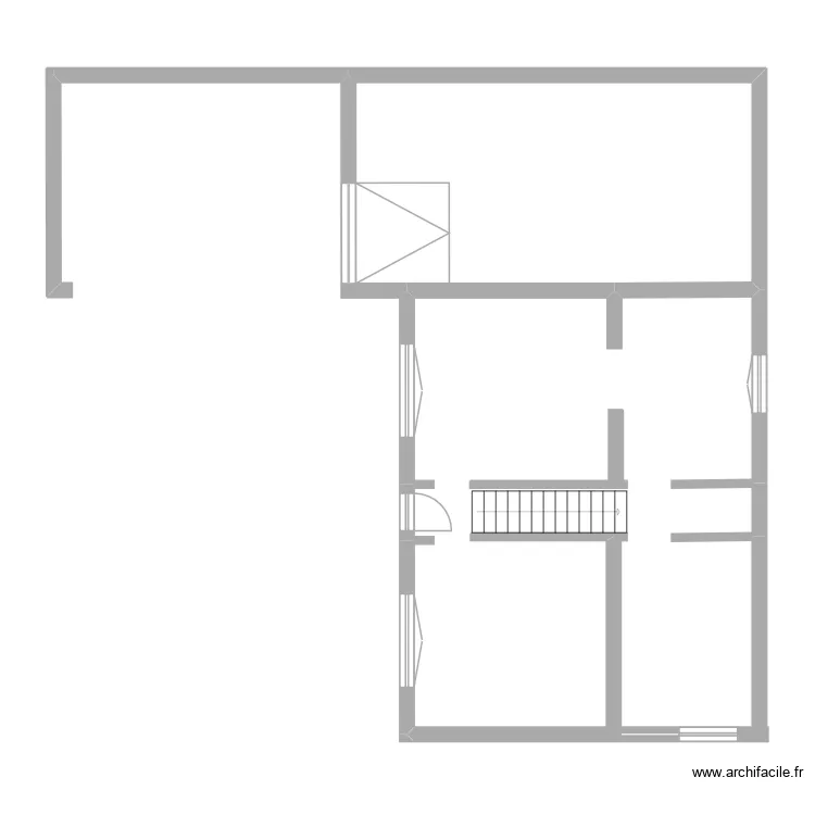 agrandissement rez dechauss&eacute;e. Plan de 1 Pièce et 3 m²
