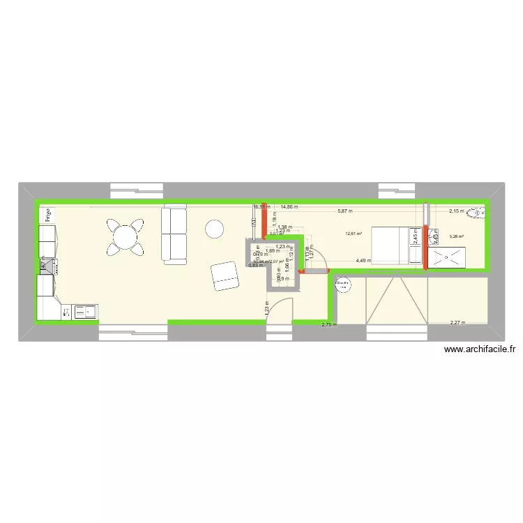 Alain 1. Plan de 5  et 99 m²