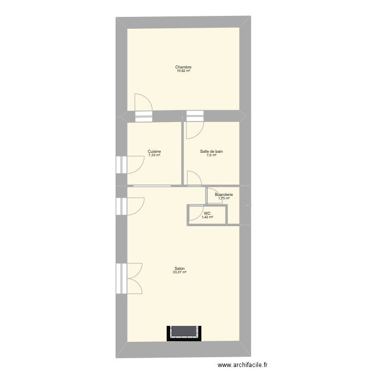 GUYOT. Plan de 17 pièces et 144 m2