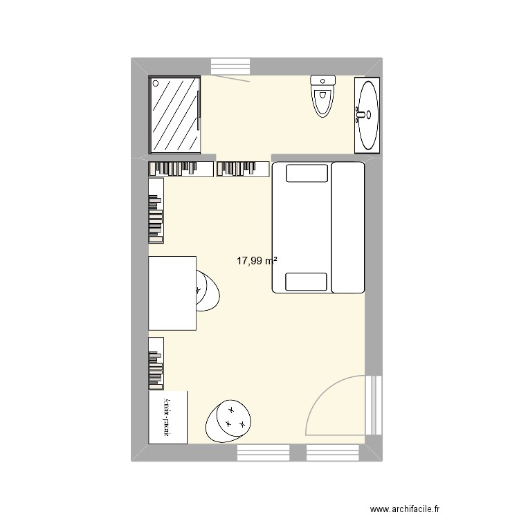 ANNEXE. Plan de 1 pièce et 18 m2