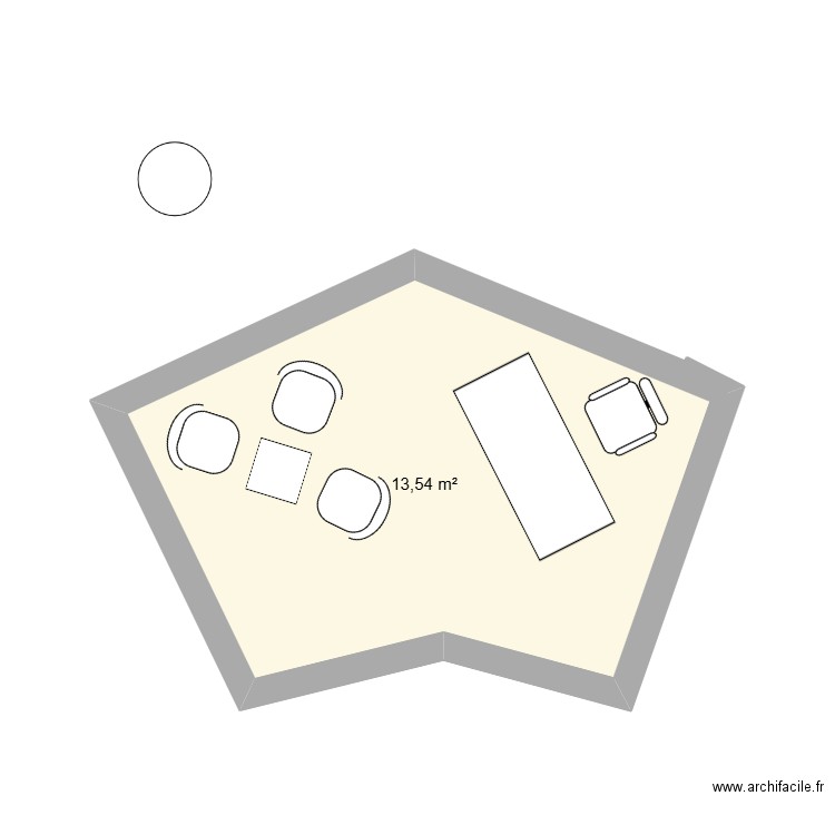 Bureau Penda. Plan de 1 pièce et 14 m2
