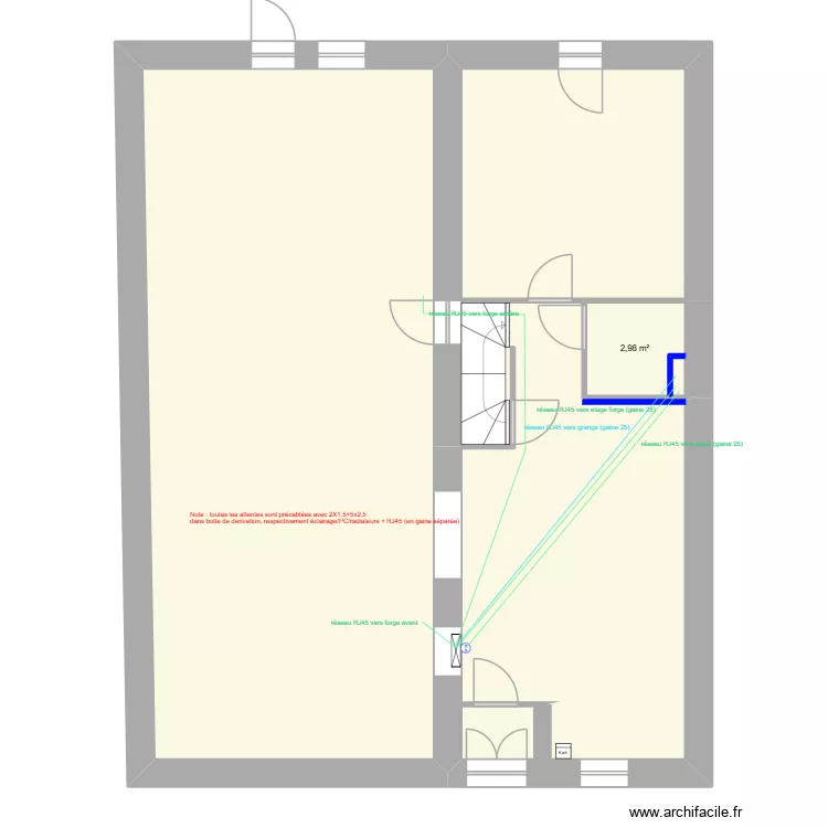 AUTRUCHE RJ45 RDC. Plan de 4 Pièces et 115 m² AUTRUCHE RJ45 RDC. Plan de 4 Pièces et 115 m²