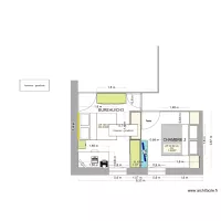 chambre parents en CH 2 bis 2 X 80 cm & BUREAU CH3 version LIT 140 cm