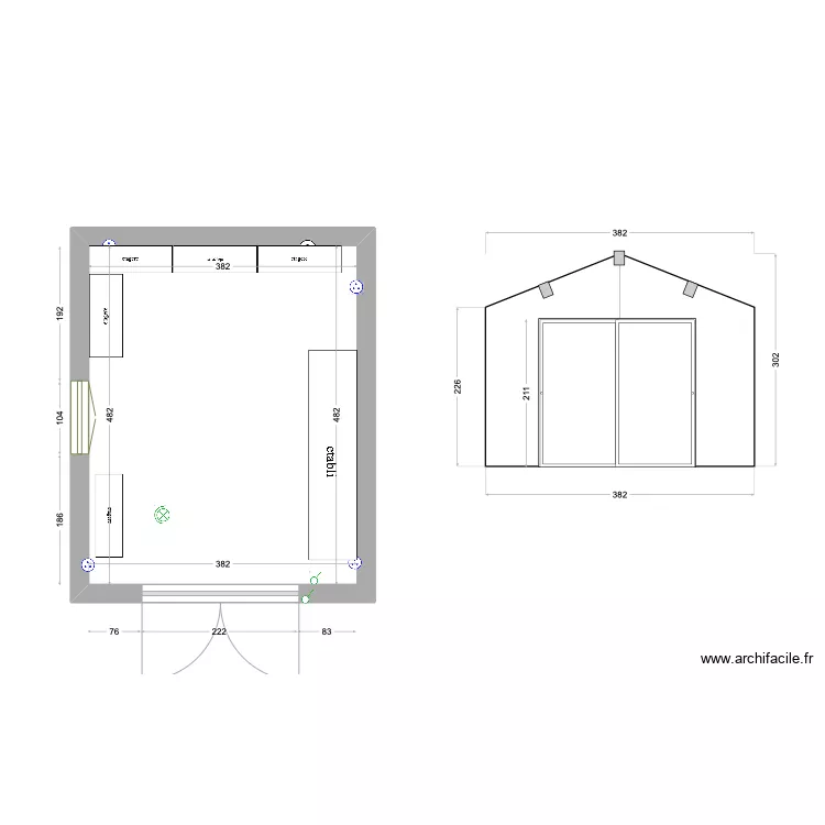 cabanon. Plan de cabanon. Plan de
