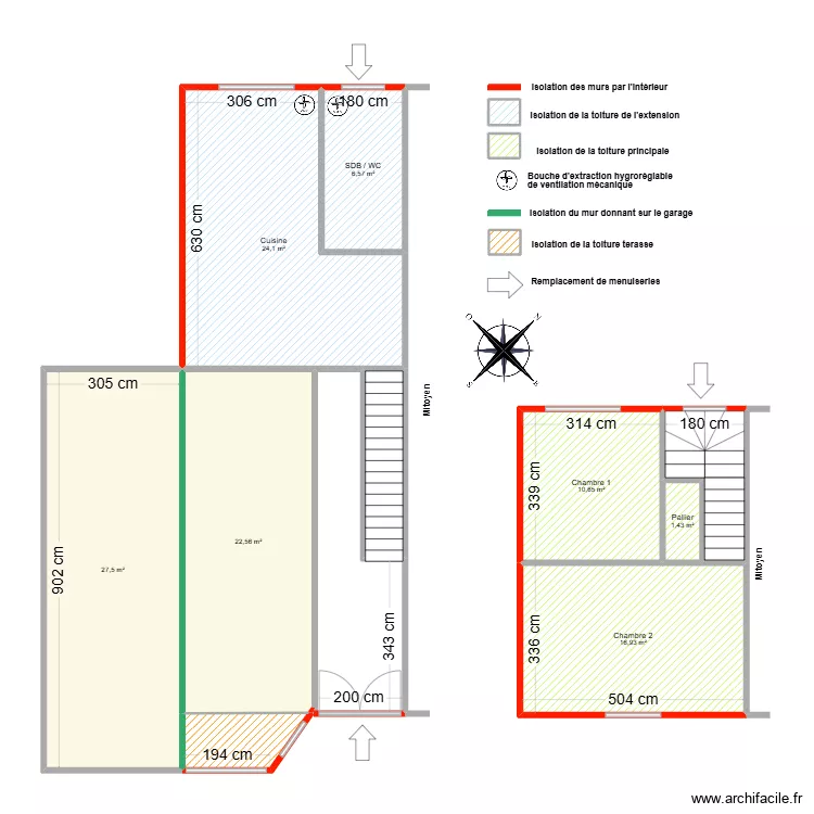 HURET travaux. Plan de 