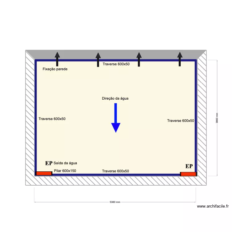 Serrano Chambre v2. Plan de 2  et 41 m²