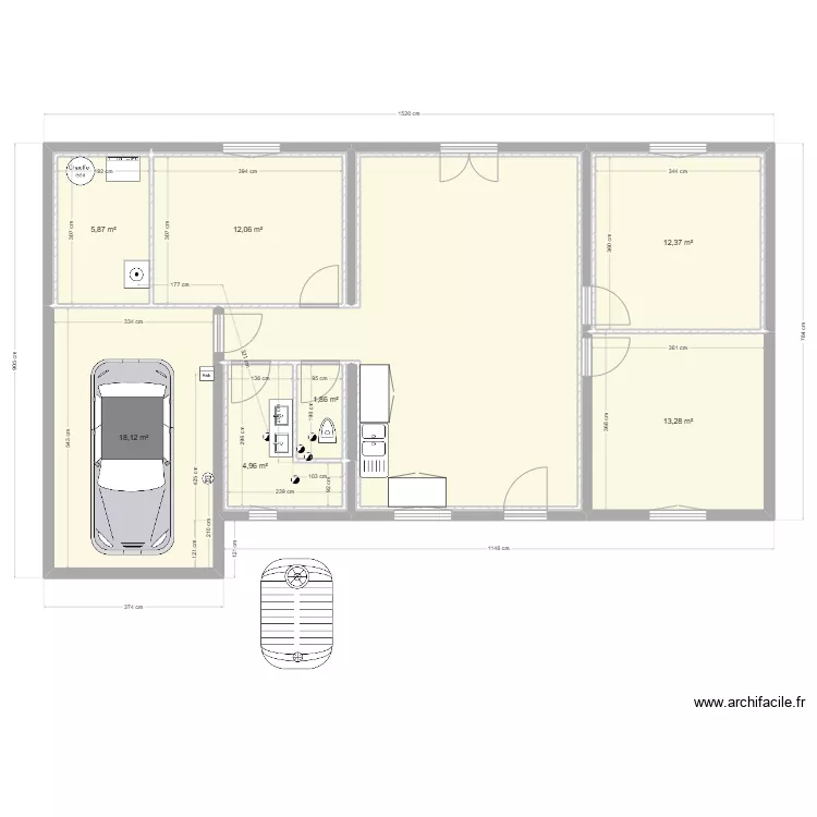 Maison normandie. Plan de 