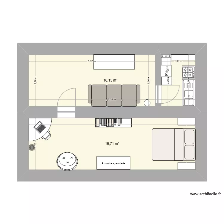 maison. Plan de 2 et 33 m² maison. Plan de 2 et 33 m²
