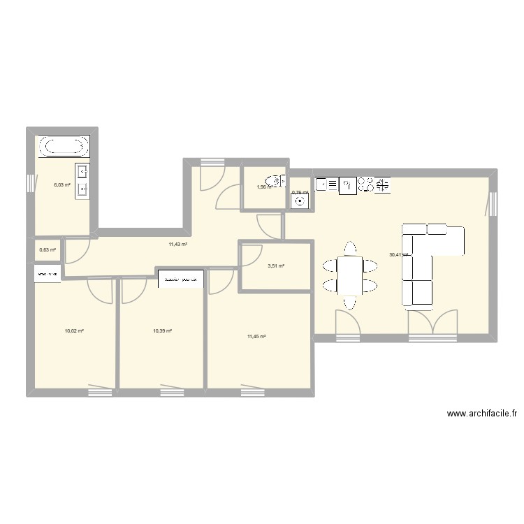 BLAGNAC VOLTIGE. Plan de 10 pièces et 87 m2