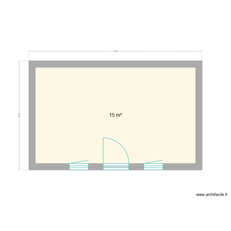 local technique piscine. Plan de 1  et 15 m²