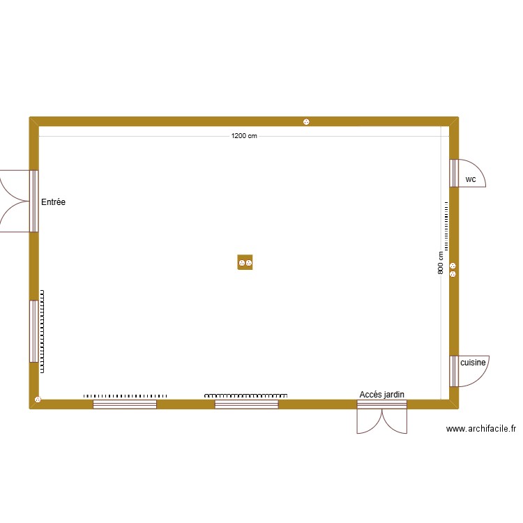 plan de salle sans mobilier. Plan de 1 pièce et 96 m2