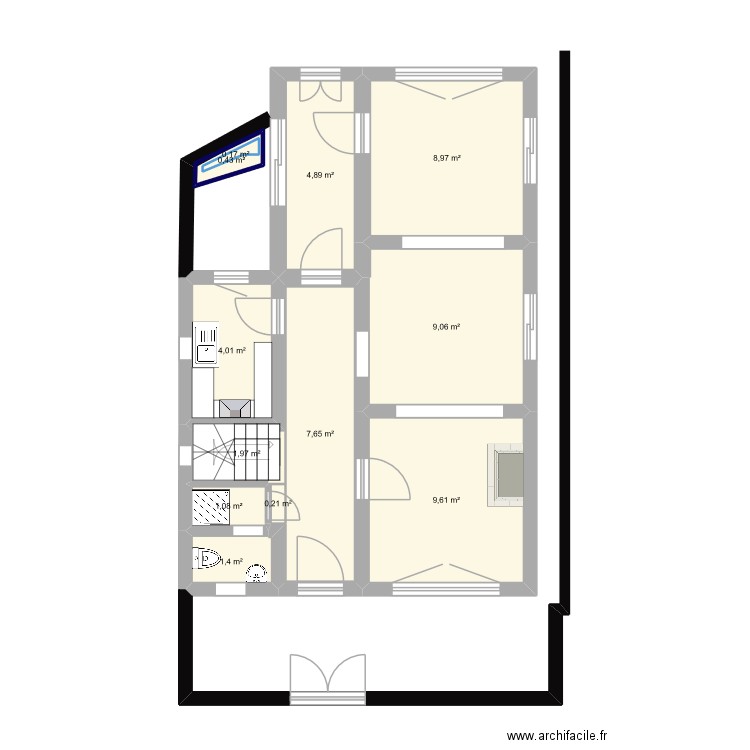 ANDRA1. Plan de 12 pièces et 50 m2